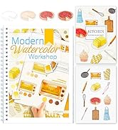 Watercolor Workbooks with Step by Step for Adults Teens - Beginner Watercolor Workbook with 12 Co...