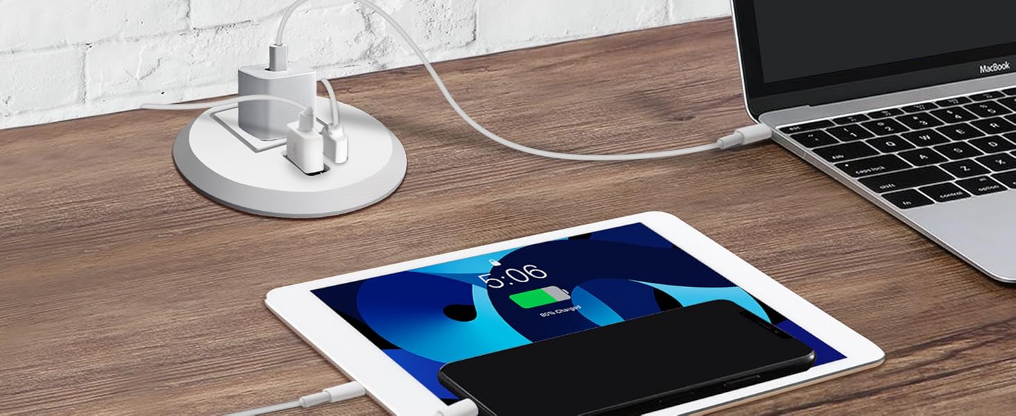 2 inch Recessed Power Grommet USB C