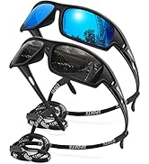 AWGSEE Polarized Sports Sunglasses For Men Cycling Driving Fishing Sun Glasses Unbreakable Frame ...