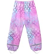 WAWSAM Kids Rain Pants Girls Boys Waterproof Outdoor Pants | Elastic Waist, Reflective Leg Strips...