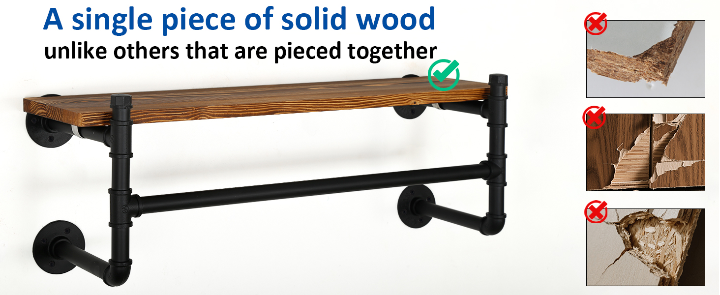 Industrial Pipe Clothing Rack with Shelf