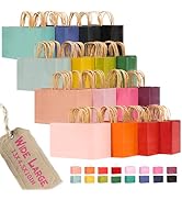 qiqee 100Pcs Wide Large Paper Gift Bags with Handles - 13