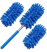 GMLRKY Microfiber Duster Kit 1 Extendable Pole + 3 Refills Reusable Washable 360° Bendable Duster...