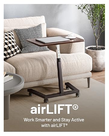 Desk, table, laptop, stand, computer, adjustable, small, standing, wheels, rolling side table