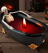 Wowagoga Skeleton Candle Halloween Decorations Gothic Skeleton in Bathtub for Home Tables Decorat...