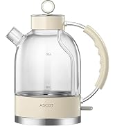 ASCOT Electric Kettle, Glass Electric Tea Kettle Boiler Gifts for Men/Women/Family 1.5L 1500W Bor...