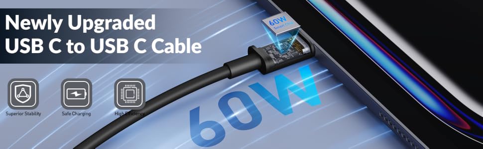 Newly Upgraded USB C to USB C Cable