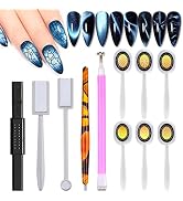 SILPECWEE 11Pcs Nail Magnet Cat Eye Magnet for Nails Magnetic Nail Polish Pens 3d Nail Design Kit...