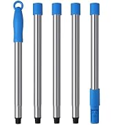 Mitclear Long Extension Poles, 5 Pieces Stainless Steel Pole for Window Cleaning Squeegee