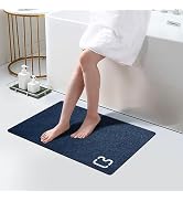 Diatomaceous Earth Bath Mat Rugs 23.6 x 15.7 inch, Quick Dry Super Absorbent Non Slip Rubber Bott...