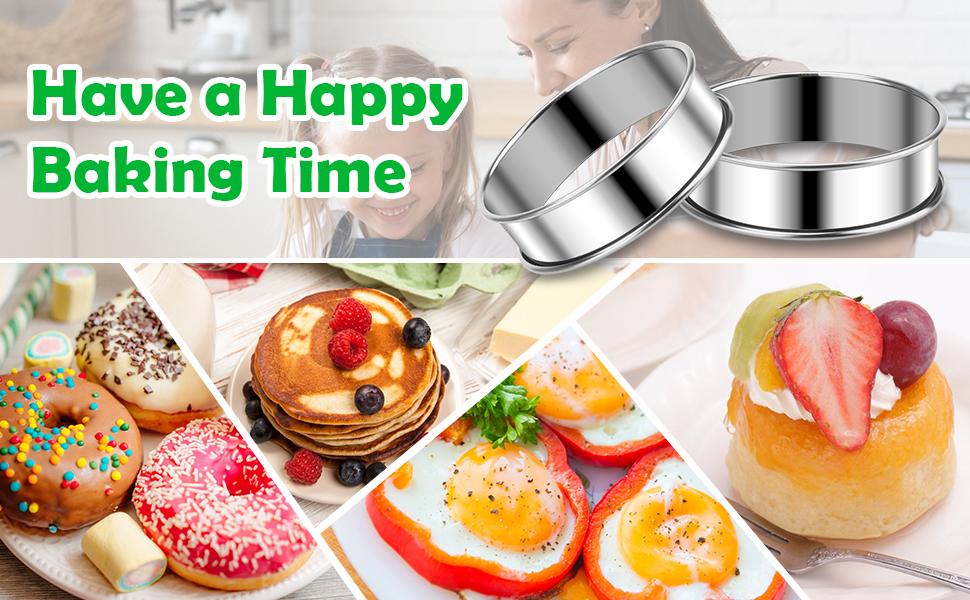 stainless steel round muffins rings