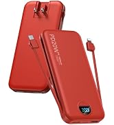 citicr Portable Charger Power Bank, 10000mAh PD20W USB C Fast Charging with Built-in Cables & Wal...