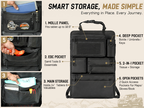 car seat back organizer
