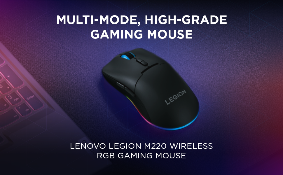 Lenovo Legion M220 Wireless RGB Gaming Mouse Multi-Mode, High-Grade Gaming Mouse