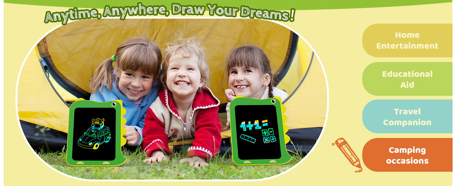 LCD Writing Tablet for kids Doodle Board drawing pad travel essentials