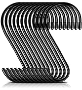 12 Pack 6 Inch S Hooks,Large S Hooks Vinyl Coated Heavy Duty S Hooks for Hanging Non Slip S Hange...