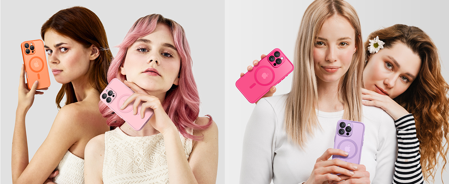 Translucent Phone Case, Pink Shockproof Protective Cover Shockproof Phone Case for iPhone 16 Pro