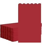 HEIPINIUYE 50 Pcs Red Scalloped Dinner Napkins 2-ply Red Scalloped Paper Bathroom Napkins Guest D...
