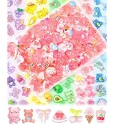 FIVEIZERO 100PCS Cute Slime Charms Bulk Set – Kawaii Flatback Resin Charms for Crafts, Mini Decod...