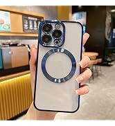 Uioeua Compatible with iPhone 12 Pro Max Magnetic Clear Case,Luxury Plating Bling Transparent Sho...