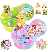 LAWOHO 2X120ml Butter Slime Kit Includes Two-Toned Butter Slime with 6 Packs Add-Ins, Slime for K...