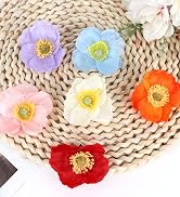 ANBALA Hawaiian Flower Hair Clips for Women, 6PCS Hibiscus Hair Clips 2.75 Inch Artificial Poppy ...