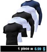 HOPLYNN 4/5 Pack Workout Compression Shirts Men Long/Short Sleeve Rash Guard Athletic Undershirt ...