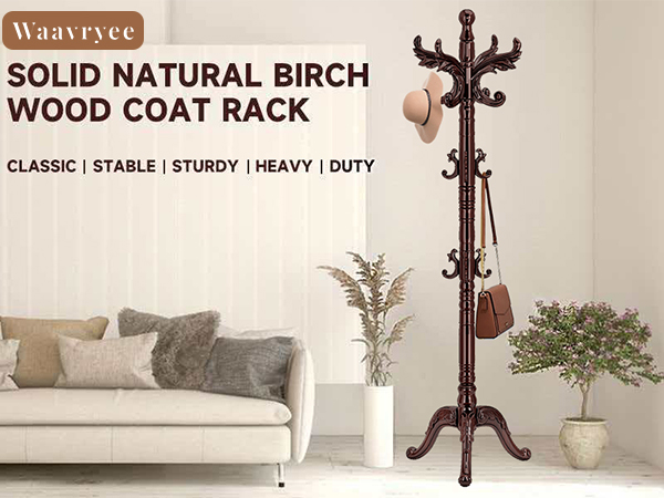vintage wooden coat rack