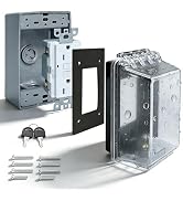 PILISPARK Outdoor GFCI Outlet with in Use Cover and Waterproof Lockable Box Kit,1 Gang, 15 Amp TR...