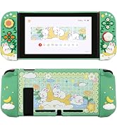 Sanfulin Protective Case for Nintendo Switch, Hard Back Shell + 2 Silicone Ergonomic Controller C...