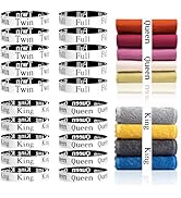 CXIIPOL 20 Pack Bed Sheet Organizer Bands, Bed Sheet Size Label Bands for Closet Organizater and ...