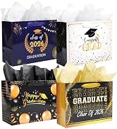 Nihuecne 13" Graduation Gift Bags with Tissue Paper, 4 Pack Paper Gift Bags with Handles for Coll...