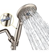 SunCleanse Shower Head, 7 Settings Hand held Shower with ON/OFF Pause Switch, Brushed Nickel High...