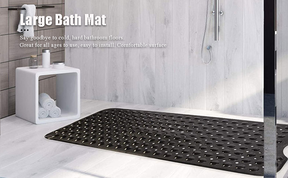 Extra Long Bath Tub Shower Mat Wet Floor Non-Slip for Elderly Bathroom, 30% Longer Bathtub Mats,