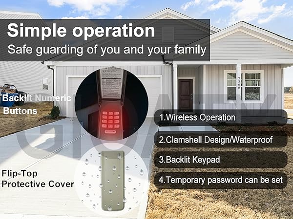 Universal Garage Door Opener Keypad for Liftmaster Chamberlain Craftsman Wayne Dalton Openers