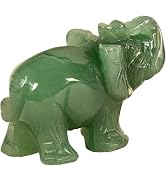 YLiiii Elephant Ornament, Elephant Statue, Jade Stone Handcraft Natural Green Jade Stone Elephant...