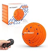 PETSWEET Smart Interactive Dog Toy with Remote Control, E-TPU Toy Ball for Aggressive Chewers, Au...