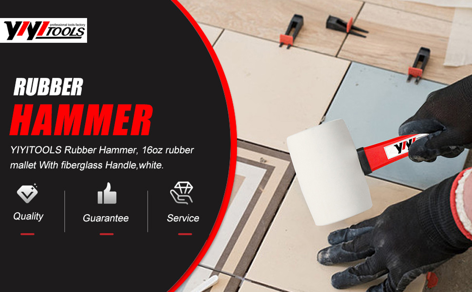 16oz white rubber mallet hammer
