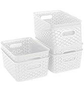 ShellKingdom Plastic Shelf Baskets, Storage Bins Organizer for Home, Bathroom, Kitchen and Office...