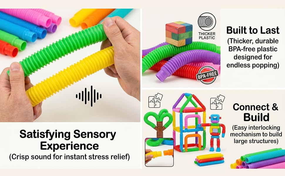 party favors toddler toys pop tubes sensory toys for kids with autism fidgets