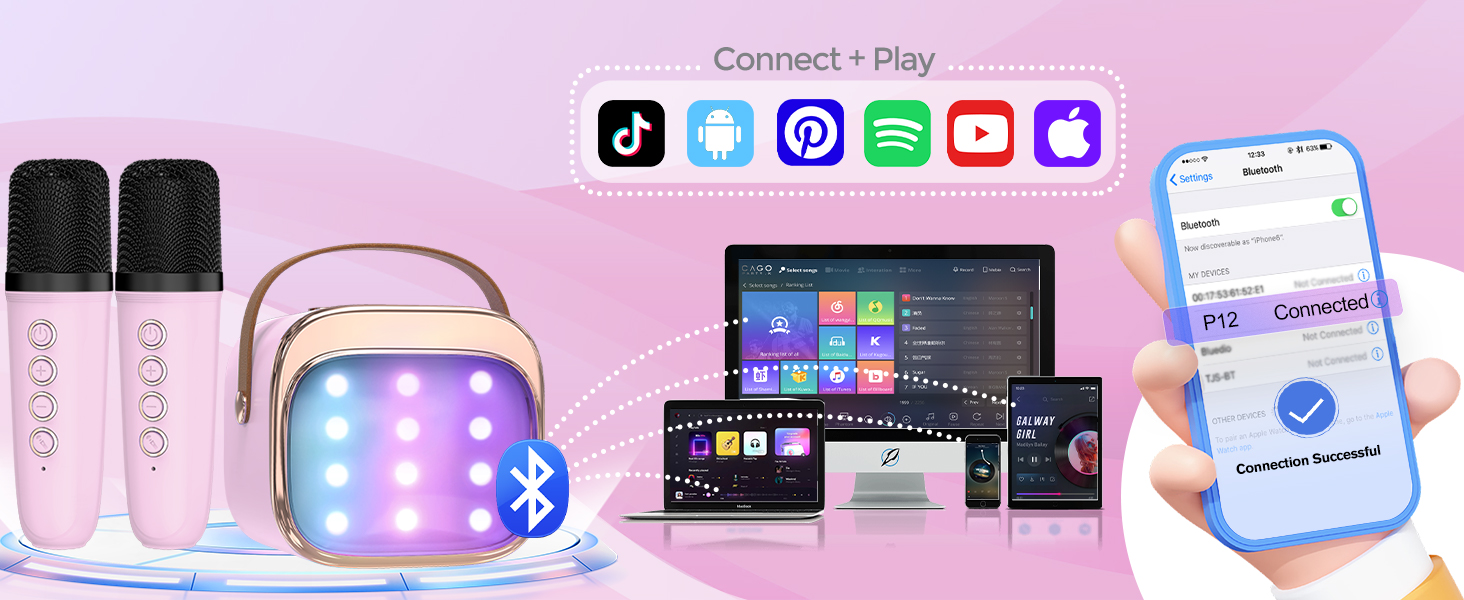 kids microphone with 2 wireless microphones