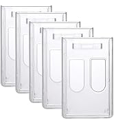Pawfly Vertical 2 Card Badge Holders Heavy Duty Frosted ID Credit Card Protector with Thumb Slide...