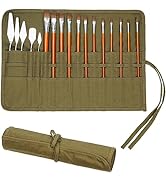 ECHSRT Paint Brush Holder Roll Up Case Storage for Artist Acrylic Oil Watercolor, Holders and Org...