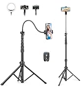 Nineigh 88" Tripod for iPhone, Phone Tripod with Gooseneck and Remote, Portable Cell Phone Tripod...