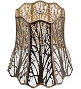 ALUCSET Large Lamp Shade, Octagonal Metal Big Lampshade for Table Lamps and Floor Light, Tree Pat...
