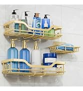 OMAIRA 3-Pack Shower Caddy with Soap Holder, Adhesive Rustproof No-drill Strudy Loading Inside Sh...