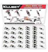 Kuject 40pcs Wire Tap Connectors Kit for 24-20 AWG, Quick Solderless No-Stripping T Tap Low Volta...