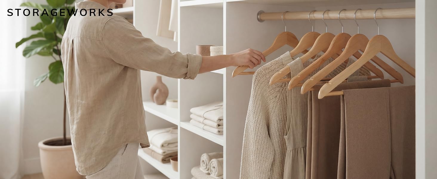 StorageWorks Wooden Hangers