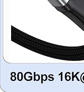 Thunderbolt 5 Cable 3.3Ft with 80Gbps Data Transfer Up to 120Gbps Bandwidth for Dual 8K/6K Video,...