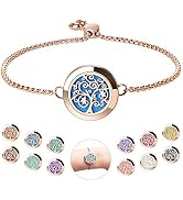 Essential Oil Diffuser Bracelet Stainless Steel Aromatherapy Locket Adjustable Bracelet Set with ...